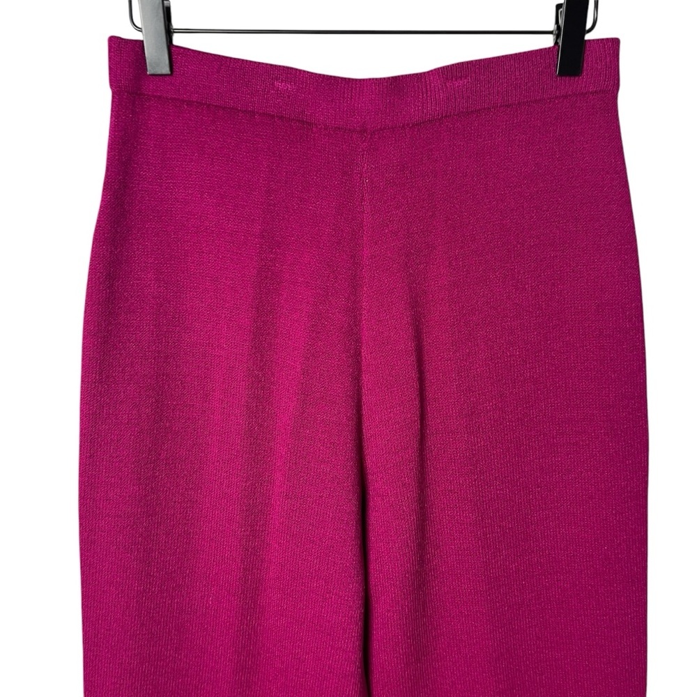 St. John Collection Wide Leg Knit Pants Size 8 Pink Fuchsia - Picture 4 of 5